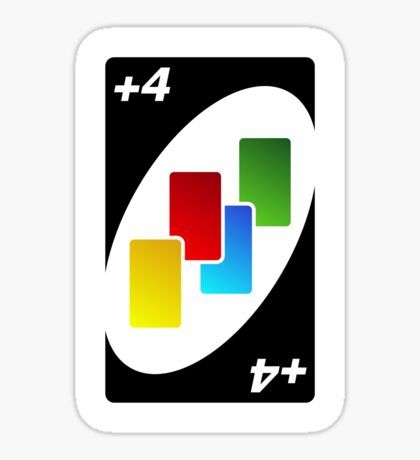 Uno plus 4 wildcard Sticker Uno Plus 4 Card, Plus 4 Card Uno, Draw 4 Uno Card, 4 Uno Card, Carte Uno, Gacha Stickers, Journal Png, Uno Cards, Sticker Design Inspiration