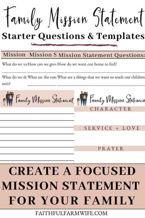 Family Manifesto, Relationship Agreement, Family Mission Statement, Family Vision Board, Mission Statement Template, Creating A Mission Statement, Family Meetings, Family Mission Statements, Family Priorities