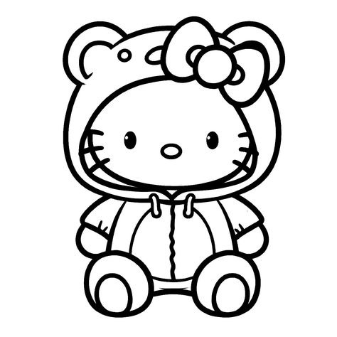 Hello Kitty Aesthetic Coloring Pages, Clipart Coloring Pages, Hello Kitty Color Pages, Rysunki Hello Kitty, Colouring Pages Hello Kitty, Cute Hello Kitty Coloring Pages, Easy Bold Coloring Pages, Easy Cute Coloring Pages, Cute Stuff To Print