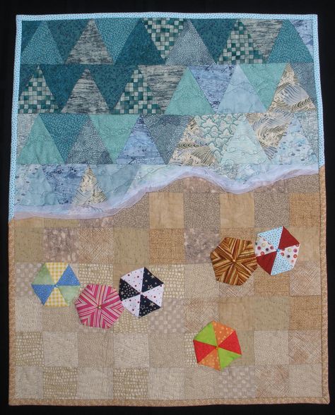 Patchwork, Beachy Quilts, Beach Themed Quilts, Beach Quilts, Seascape Quilts, Patchwork Background, Coastal Quilts, Ocean Quilt, Nautical Quilt