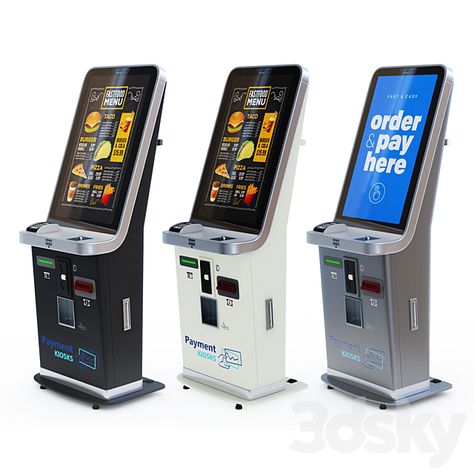 Self-service kiosk PK250 Cash Card Payment - Shop - 3D Models Game Kiosk, Kiosk Machine, Form Design Web, Information Kiosk, Expo Stand, Cash Machine, Kiosk Design, Card Payment, Self Service