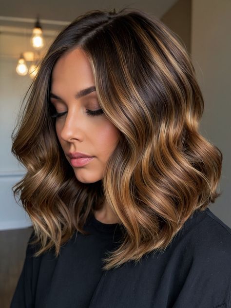 Warm Brown Balayage Short Hair, Warm Balayage Brunettes, Deep Brunette, Dark Brunette Balayage, Summer Brunette, Balayage Hair Caramel, Balayage Ideas, Rambut Brunette, Warm Brunette