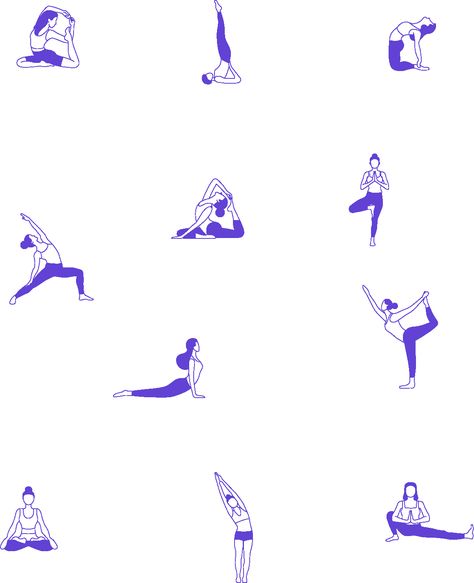 woman yoga poses Yoga Poses Graphic, Yoga Poses Illustration Asana, Pilates Stickers, Pilates Illustration, Yoga Poses Illustration, Yoga Graphic Design, Yoga Pose Illustration, Body Icons, Yoga Graphic