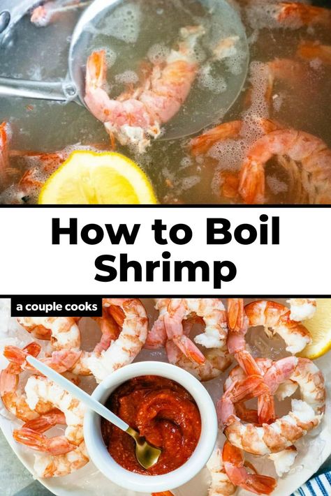 Wondering how to boil shrimp? Boiling up a batch is perfect for shrimp cocktail and comes out tender and juicy every time. #shrimp #boiling #boilingshrimp #boil #boiledshrimp #shrimprecipe #shrimpcocktail #easyshrimp #shrimpappetizer Boiling Shrimp, How To Boil Shrimp, Boil Shrimp, Shrimp Boil Recipe, Vegan Brunch Recipes, Winter Salad Recipes, A Couple Cooks, Salad Dressing Recipes Healthy, Shrimp Appetizers