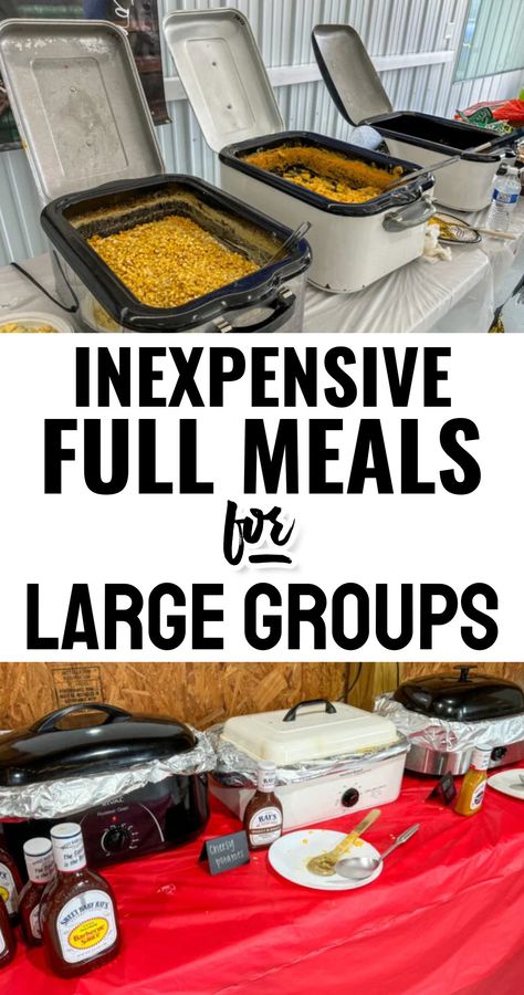 Inexpensive Full Meals For Large Groups - Food For A Crowd Cheap Meals For A Crowd Large Families, Meals To Serve Large Groups, Easy Large Group Meals, Potluck Lunch Ideas, Menu For A Crowd, Cheap Party Snacks, Make Ahead Lunch Ideas, Meals For Large Groups, Crowd Meals