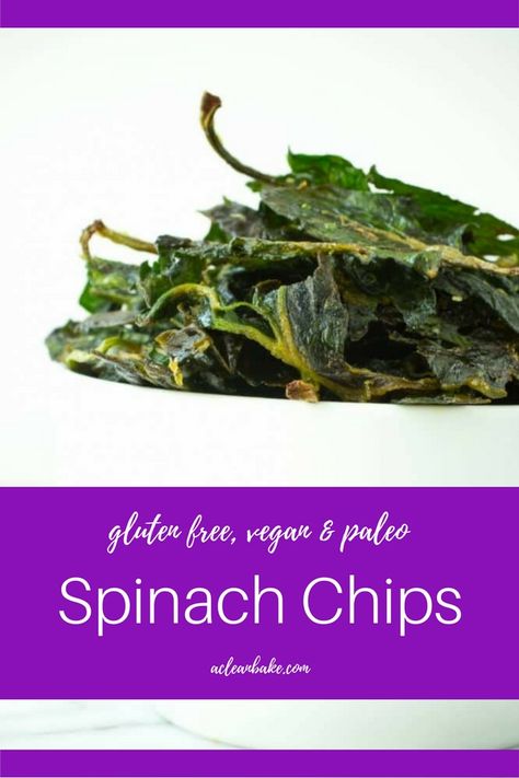 Spinach Chips with Sea Salt and Lime #healthysnack #glutenfree #glutenfreesnack #paleo #paleosnack #paleorecipe #vegan #vegansnack #veganrecipe #lowcarb #lowcarbsnack #lowcarbrecipe #veggiechips Spinach Snacks Healthy, Kake Chips Baked, Spinach Chips Baked, Spinach Chips Baked Crispy, Spinach Chips Air Fryer, Broccoli Chips Baked, Healthy Alternatives To Chips, Homemade Salt And Vinegar Chips, Spinach Snacks