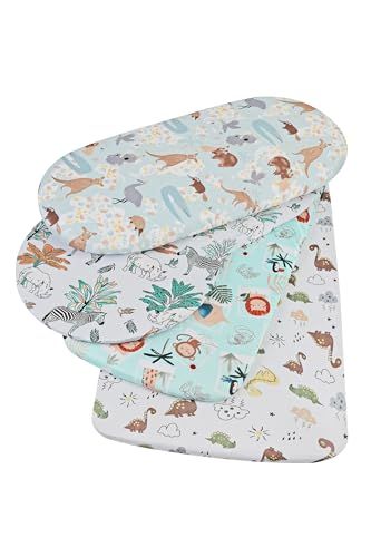 Baby Bassinet Sheets 4 Pack Soft Breathable Fitted Sheet Set Universal for Oval Rectangle and Hourglass Bassinet Mattress, Animal Printing for Baby Boy Baby Sheets, Bassinet Sheets, Baby Bassinet, Sleep Comfortably, Bassinet, Fitted Sheet, Sheet Sets, Mattress