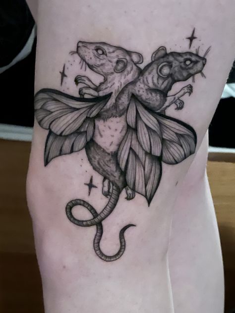 2 Headed Rat Tattoo, Double Head Tattoo, Rat With Wings Tattoo, Double Headed Animal Tattoo, 2 Headed Animals Tattoo, Two Headed Rat Tattoo, Two Headed Rat, Rat Tattoo Ideas, Two Headed Animal Tattoo