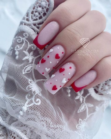 Save this pin for inspiration on fierce and fabulous Valentine's Day nails! From bold and edgy to chic and elegant, get ready to elevate your nail game with these trendy designs. #ValentinesDayNails #NailArtInspo #FashionBlog Valentines Nails Designs, Nail Portfolio, Pink French Nails, Wow Nails, Hello Nails, Romantic Nails, Winter Nails Acrylic, Girly Acrylic Nails, Coffin Shape Nails