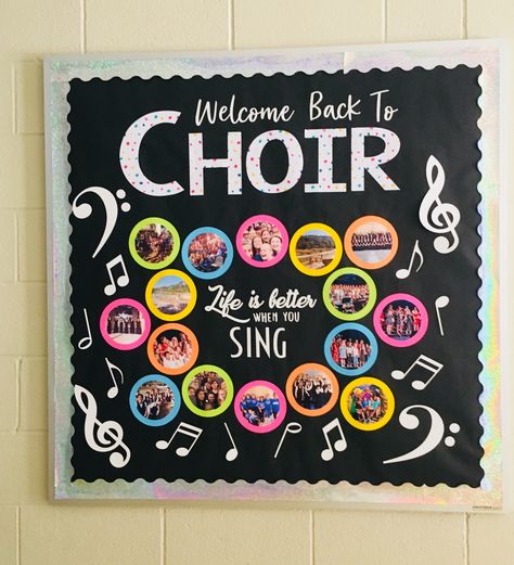 Choir Bulletin Boards, Teaching Choir, Music Classroom Bulletin Boards, Music Education Quotes, Choir Classroom, Music Education Lessons, Middle School Choir, Music Bulletin Board, Choir Room