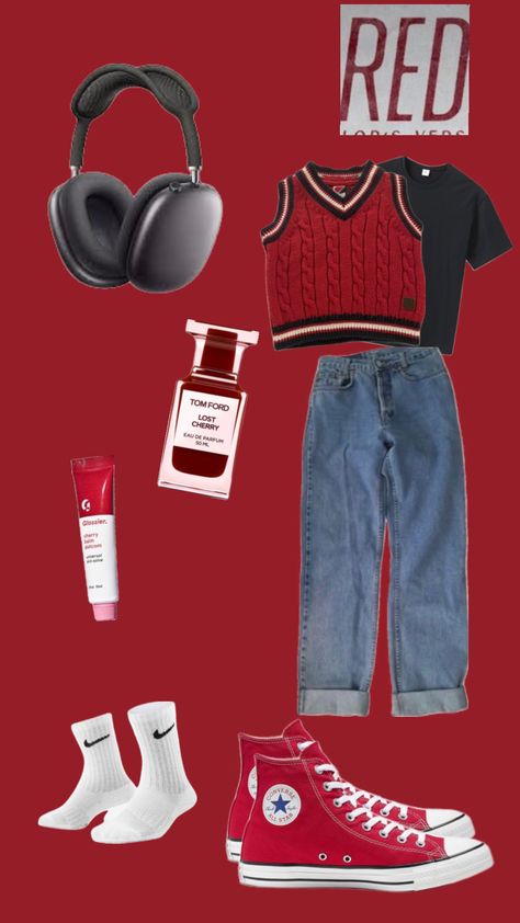 #outfitinspo #outfit #cherry #tomford #converse Red Toms, Converse All Star, Tom Ford, All Star, The Balm, Converse, Cherry, Ford, Outfit Inspo