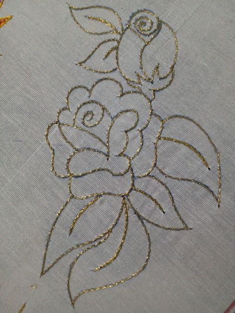 Chain Work Embroidery, Nib Painting Designs, Aari Motif Designs Simple, Zari Thread Design In Aari, Aari Work Tracing Patterns Flower, Aari Design Pattern Drawing, Zardosi Embroidery Motif Simple, Aari Work Designs Sketch, Aari Work Motif Design