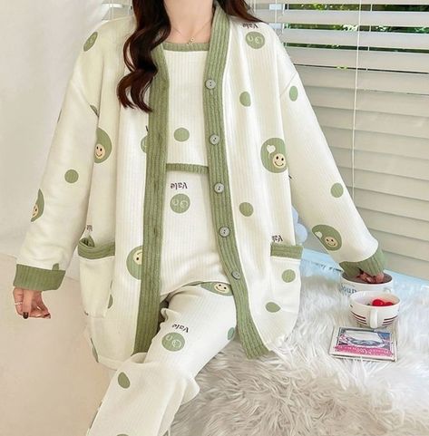 Cute Night Outfits, Night Suit For Women, Winter Mode Outfits, Pijamas Women, Pajama Fashion, Sleepwear Fashion, Cute Sleepwear, Cute Pajama Sets, Korean Casual Outfits