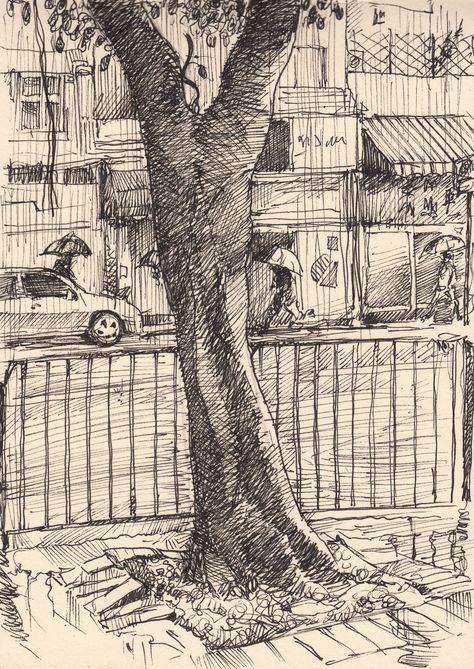 Stylo Art, Plant Sketches, Life Sketch, Ink Markers, Causeway Bay, Alberto Giacometti, Perspective Art, Architecture Drawing Art, Ink Brush