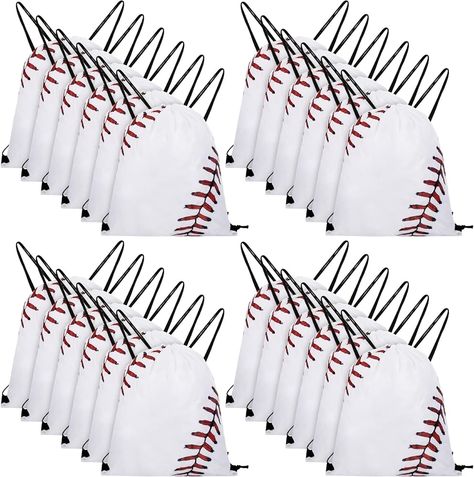 Amazon.com | Frienda Drawstring Backpack Baseball Drawstring Bag Baseball Drawstring Party Favor Bags for Your Gym Class and Sports Teams (24 Pieces) | Drawstring Bags Baseball Theme Party, Baseball Bag, Baseball Theme, Gym Classes, Sports Party, Party Gift Bags, Drawstring Bags, Event Ideas, Party Favor Bags