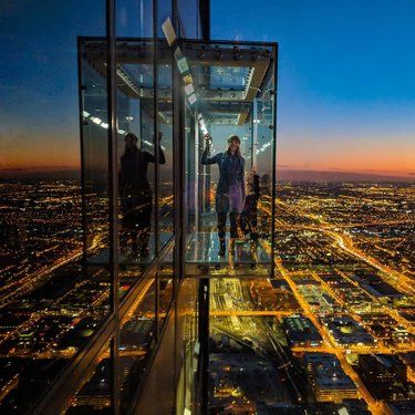 Skydeck Chicago at Willis Tower | Willis Tower Glass Ledge Willis Tower Skydeck, Willis Tower Chicago, Skydeck Chicago, Speakeasy Party, Things To Do In Chicago, Children Park, Chicago History, Chicago Travel, Us Road Trip