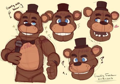 Drawing Fnaf, Fnaf Freddy Fazbear, Silly Bear, Fnaf Freddy, Goofy Drawing, Animatronic Fnaf, Fnaf Comics, Fnaf Memes, Freddy Fazbear