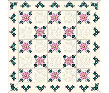 Rose Of Sharon Quilt, Quilting Flowers, Block Quilting Designs, Wide Background, Mccalls Quilting, Bargello Quilts, Big Block Quilts, Log Cabin Quilt Pattern, Rose Quilt