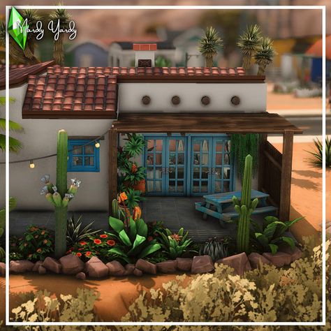 Desert Home  by gallery ID: mardyyardy Desert House Plans, The Sims 4 Builds, Sims 4 Builds, Southwest House, The Sims 4 Lots, Desert House, Sims 4 House Building, Tumblr Sims 4, Sims 4 House Design