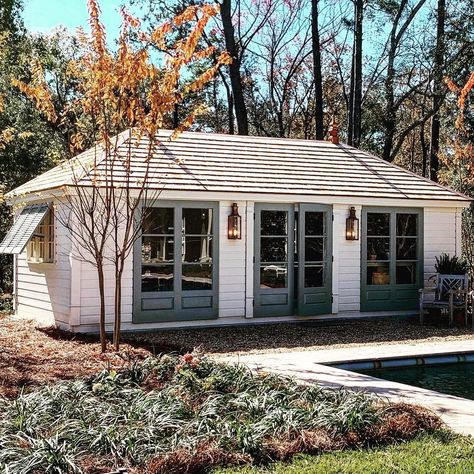 Pool Shed, Pool House Designs, Backyard Cottage, Motherhood Lifestyle, House Shed, Backyard Sheds, Guest Cottage, Design Advice, Lifestyle Design