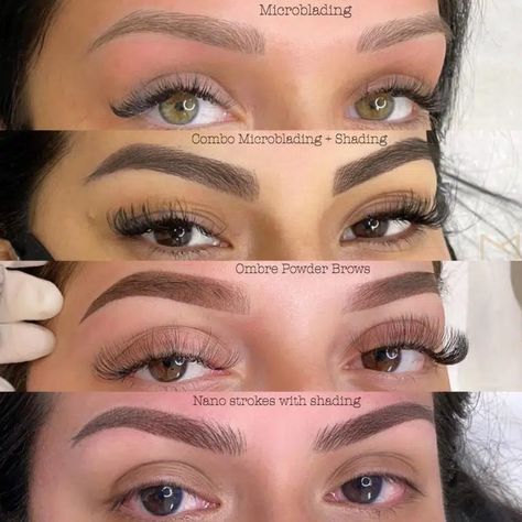 Which Brow Enhancement Method Is Right For You? Microblading, Powder Brows or Nano Brows? - M Beauty Studio Eye Rows Perfect Eyebrows, Black Microbladed Eyebrows, Micro Blading Black Women, Brows Shaping Microblading, Microblading Eyebrows Pictures, Permanent Brows Powder, Microblading Eyebrows Style, Natural Brow Microblading, Microbladed Eyebrows Black Women