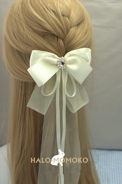 Hair Styles With Scarf, Girls Hair Styles, Cute Everyday Hairstyles, Hair Clips Diy, Hair Accessories Pearl, Ribbon Hairstyle, Bow Hair Accessories, Boutique Hair Bows, Lace Hair