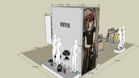 ESYE @ Metro Taman Anggrek - 3D Warehouse Store Mannequins, Wooden Wardrobe Design, Retail Store Interior Design, Office Cupboards, Retail Store Interior, Hotel Room Design, Wooden Wardrobe, Sketchup Model, Interior Design Mood Board