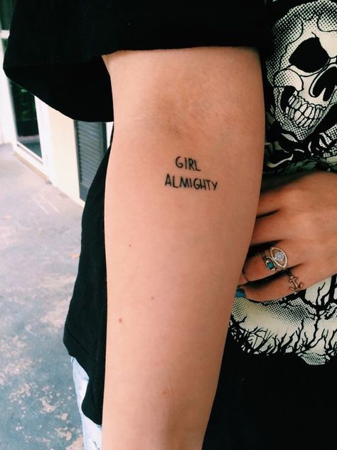 21 Feminist Tattoos to Make You Feel Major Girl Power - Cosmopolitan.com                                                                                                                                                                                 More One Direction Tattoos, Beauty Fotografie, Empowering Tattoos, Feminist Tattoo, Girl Power Tattoo, Power Tattoo, Model Tattoo, Stick N Poke, Inspiration Tattoos