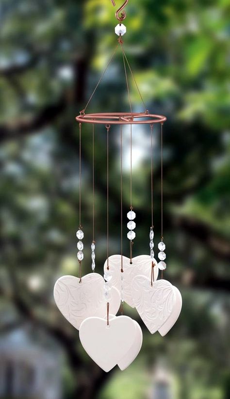 40 DIY Wind Chime Ideas To Try This Summer - Page 3 of 3 - Bored Art Carillons Diy, Make Wind Chimes, Valentine's Day Crafts For Kids, Summer Mantle Decor, Diy Wind Chimes, Clay Crafts Air Dry, Clay Art Projects, Summer Home Decor, Valentine's Day Diy