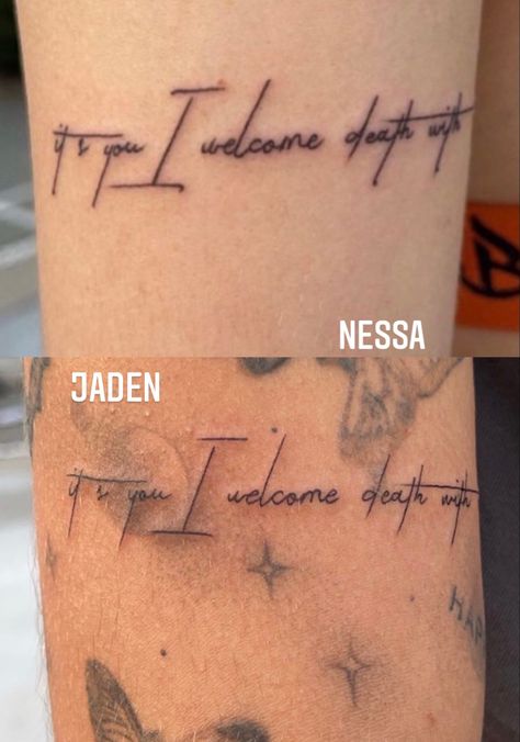 Nessa Barrett And Jaden Hossler Tattoo, Jxdn Inspired Tattoos, Nessa Barrett Tattoo Inspired, Jaden Hossler Tattoo, Jxdn Tattoos, Jaden Hossler And Nessa Barrett, Nessa Barrett Tattoo, Nessa Tattoo, Dr Tattoo