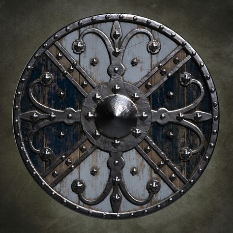 Midevil Shields, Viking Sheild Designs, Nordic Shield, Shield Aesthetic, Vikings Shield, Viking Shield Design, Shield Illustration, Shields Design, Escudo Viking