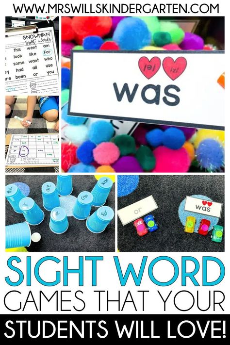 We all know that students love engaging, hands on activities even when they are use them for learning, so I know they are going to love these sight word games! Whether you use them in small groups or as literacy center activities, your kindergartens students will love practicing sight words with these fun activities. Sight Word Intervention, Multisensory Sight Word Activities, Literacy Games For 2nd Grade, Games To Learn Sight Words, Heart Words Kindergarten Activities, Literacy Games For Kindergarten, Sight Word Centers First Grade, Sight Word Review Kindergarten, Literacy Activities Kindergarten Free