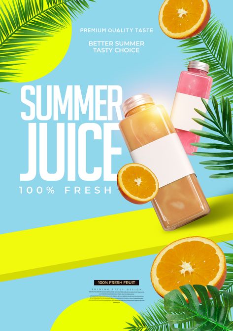 Fashion creative summer juice poster#pikbest#templates Juice Design Poster, Summer Graphic Design Poster, Summer Creative Ads, Juice Poster Design, Summer Advertisement, Summer Advertising, Juice Poster, Summer Special Drinks, Typography Ads