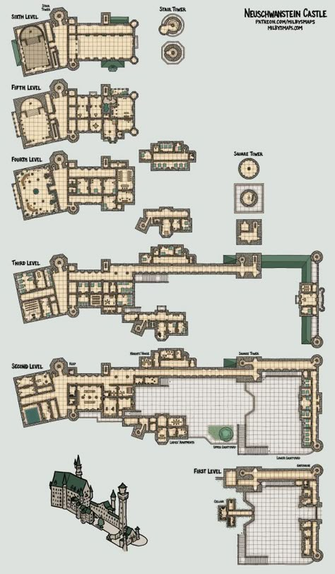 The Mad King, Castle Layout, Castle Floor Plan, Castle Plans, Building Map, Campaign Ideas, Minecraft Castle, Tabletop Rpg Maps, Fantasy Maps