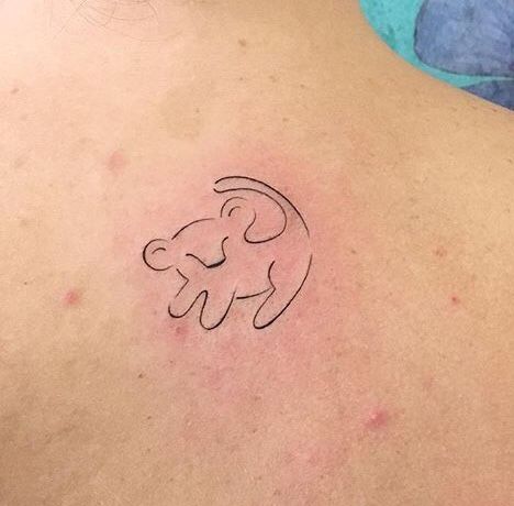 Minimal Disney Tattoo Ideas, Tarsier Tattoo, Small Animal Tattoos For Women Simple, Cars Tattoo Disney, Simba And Nala Tattoo, Lion King Tattoo For Women, Lion King Tattoo Minimalist, Simba Tattoo Lion King, Small Lion King Tattoo