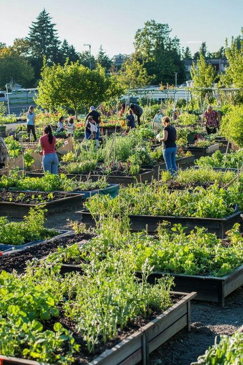 Discover the benefits of community gardens for healthier living and stronger communities! 🌿🌼 These green spaces offer fresh produce, promote social connections, and enhance local ecosystems. Dive into how these gardens foster sustainability and well-being for everyone involved. #CommunityGardens #UrbanFarming #SustainableLiving Community Gardens Design, Community Vegetable Garden, Community Garden Design, Eco Village Community, Balcony Gardens, Community Gardens, Benefits Of Gardening, Pool House Plans, Sustainable Community