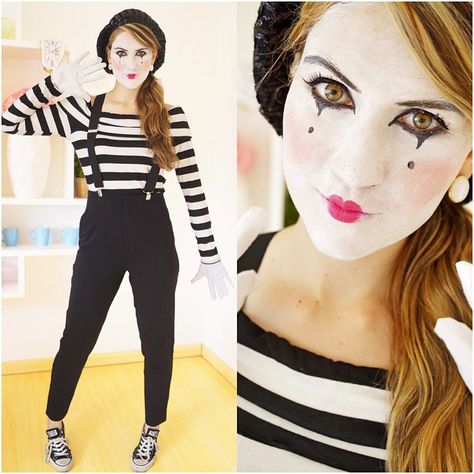 ?size=l Mime Costume Mime Costume, Last Minute Kostüm, Pelottava Halloween, Carnaval Outfit, Mime Makeup, Costume Carnaval, Carnaval Costume, Halloween Coustumes, Hallowen Costume