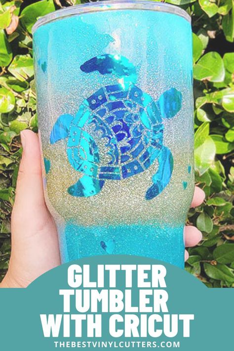 DIY Glitter Tumbler with Cricut Epoxy Tumbler Tutorial, Diy Glitter Tumbler, Resin Crafts Tutorial, Epoxy Tumbler, Ombre Glitter, Epoxy Tumblers, Diy Glitter, Vinyl Tumblers, Diy Resin Projects