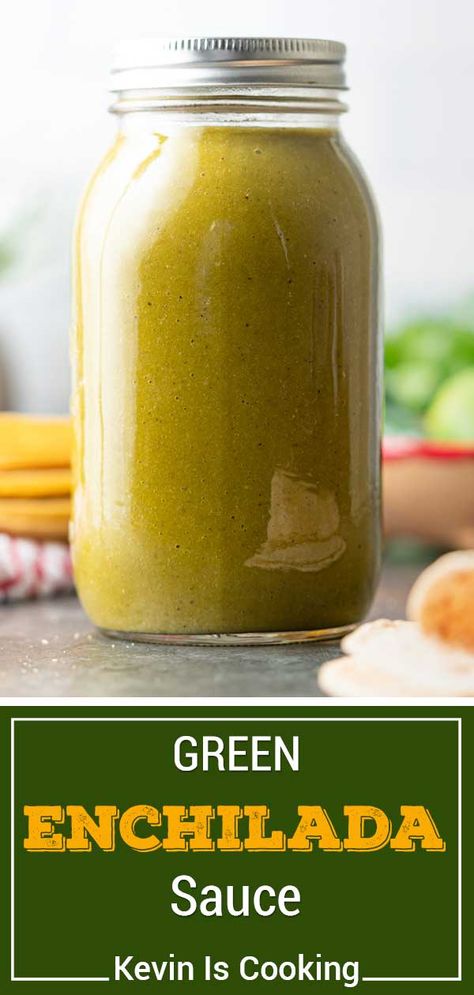 Canned Green Enchilada Sauce Recipe, Canned Enchilada Sauce, Mexican Sauce Recipes, Chili Enchiladas, Green Chili Enchiladas, Green Chile Enchilada Sauce, Green Chile Enchiladas, Green Chili Sauce, Green Chile Sauce