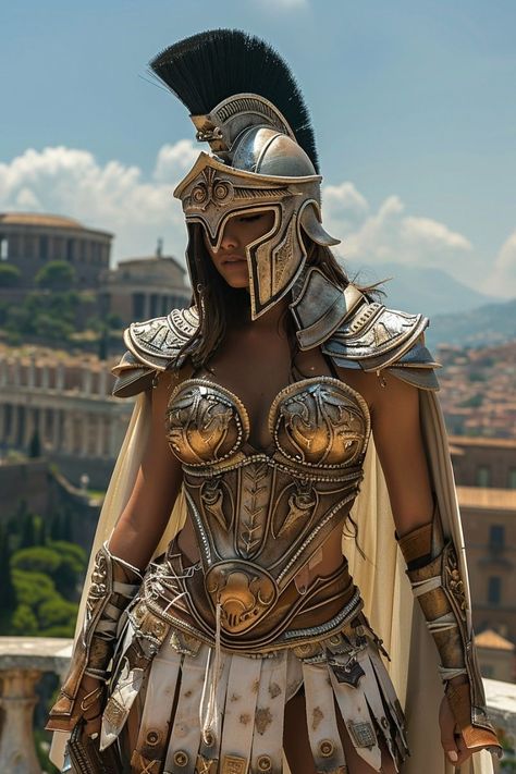 Greek Warrior Costume, Gladiator Costumes, Spartan Women, Roman Armor, Roman Warriors, Warrior Costume, Amazon Warrior, Greek Warrior, Art Outfit