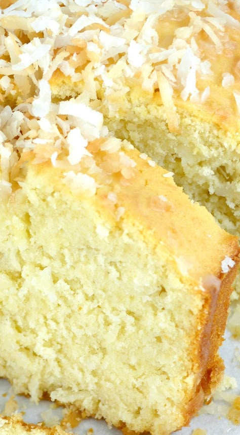 Old Fashion Coconut Buttermilk Cake...Incredibly Tender, Moist and Delicious! It's Topped with a Unique Buttermilk Coconut Glaze That Makes The Cake Super Special!!! This Is Really Easy To Put Together and is The Perfect Cake For Spring! Coconut Glaze, Buttermilk Cake, Buttermilk Recipes, Torte Cupcake, Coconut Recipes, Just Cakes, Perfect Cake, Yummy Sweets, Old Fashion