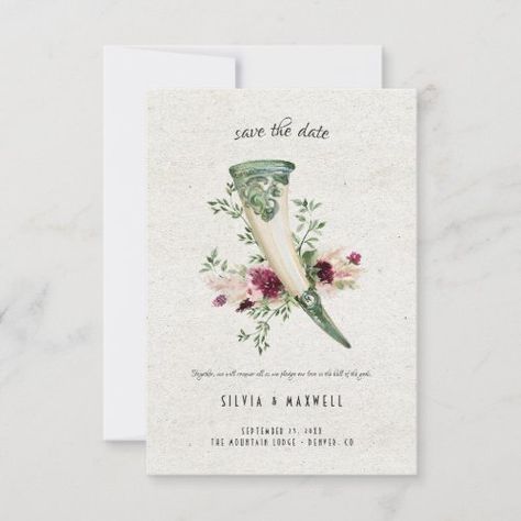 $2.64 | Elegant Viking Wedding Save the Date #viking wedding, highland, fantasy, medieval, viking, floral, norse nordic wedding, watercolor, watercolor wedding stationery, boho botanical greenery Viking Themed Wedding, Wooden Runes, Decorative Armor, Dyi Wedding, Nordic Wedding, Watercolour Wedding Stationery, Unique Culture, Long Tables, Viking Wedding