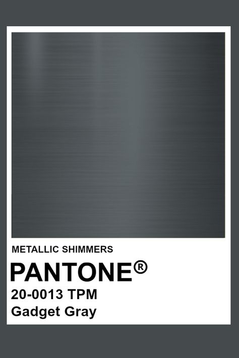 Gadget Gray #Metallic #Pantone #Color Pantone Metallic Shimmers, Metallic Pantone, Pantone Red, Pantone Colour Palettes, Paint Color Inspiration, Pantone Colors, Summer Color Palette, Grey Color Palette, Color Chip