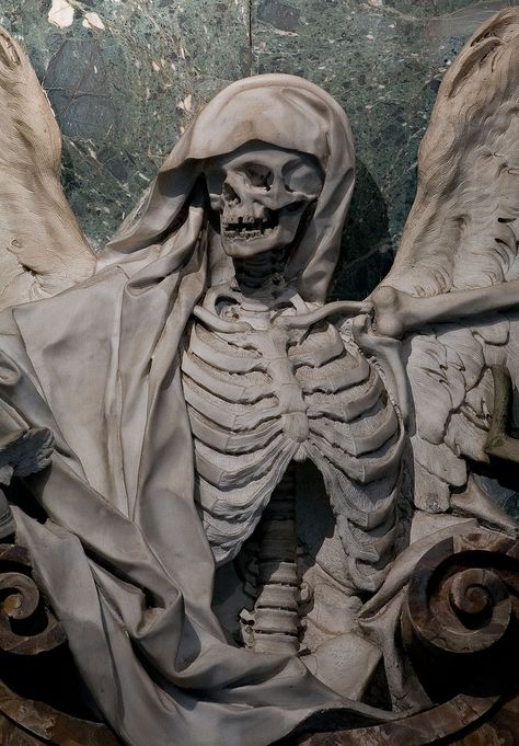 Left Forearm - Grim Reaper in Basilica Reaper Statue, Skull Reference, Cemetery Angels, Statue Tattoo, Skull Pictures, Skeleton Art, Angel Statues, Skeletal, Skull And Bones