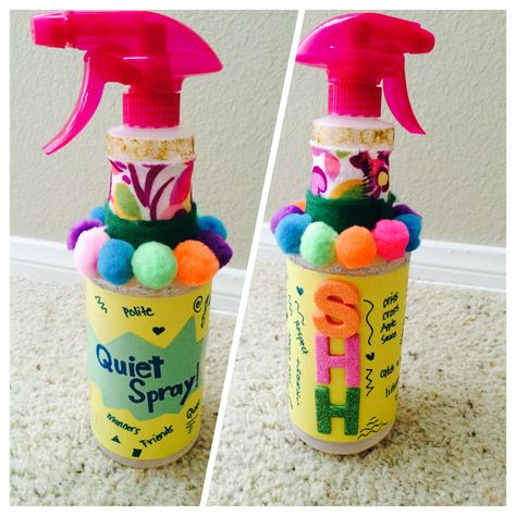 Quiet Spray For Classroom, Quiet Spray, Kids Handicraft, Science Classroom Decorations, School Kids Crafts, Diy Classroom Decorations, Prek Classroom, Teaching Organization, Preschool Activities Toddler