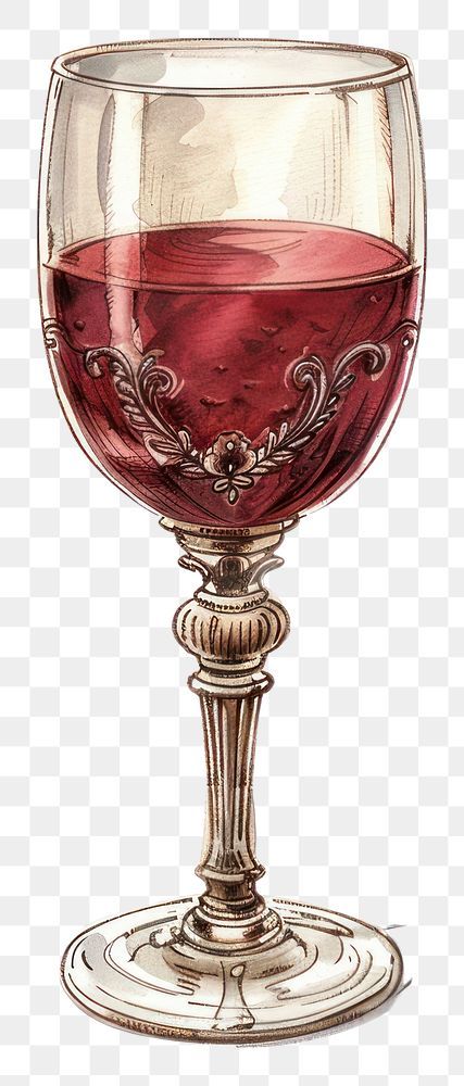 Goblet Illustration, Wine Drawing Aesthetic, Elegant Collage, Red Wine Illustration, Glass Bottle Illustration, Vintage Things To Draw, Png Vintage, Random Object, Glass Of Wine Aesthetic