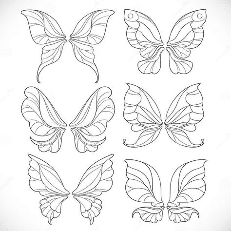 Fairy Wings Drawing, Fairy Wing Tattoos, Wing Tattoos On Back, Diy Fairy Wings, Wings Sketch, Butterfly Fairy Wings, Fairy Drawings, Wings Drawing, Wing Design