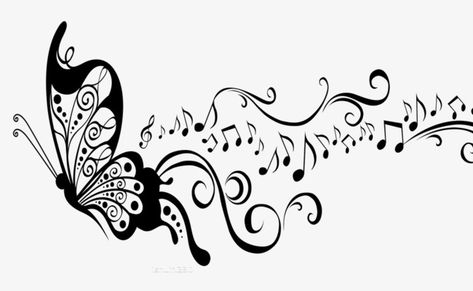 Music Butterfly, Tattoo Hd, Anniversary Ideas For Him, Simple Wall Paintings, Drawing Music, Music Drawing, Fly Drawing, Music Notes Tattoo, Butterfly Music