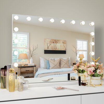 Rum Inspo, Chambre Inspo, Hollywood Vanity Mirror, Lighted Vanity Mirror, Makeup Vanity Mirror, Makeup Mirror With Lights, Metal Mirror, Room Makeover Inspiration, Room Inspiration Bedroom