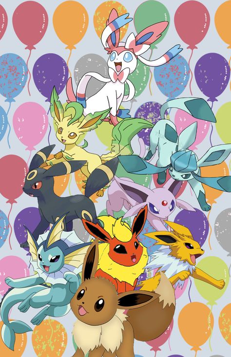 EEVEE PARTY!!!!!! Eeveelution Birthday Party, Eeveelutions Birthday Party, Eevee Birthday Party Ideas, Eevee Party, Eevee Birthday, Eeveelution Squad, Evee Evolution, Pokémon Party, Eevee Evolution